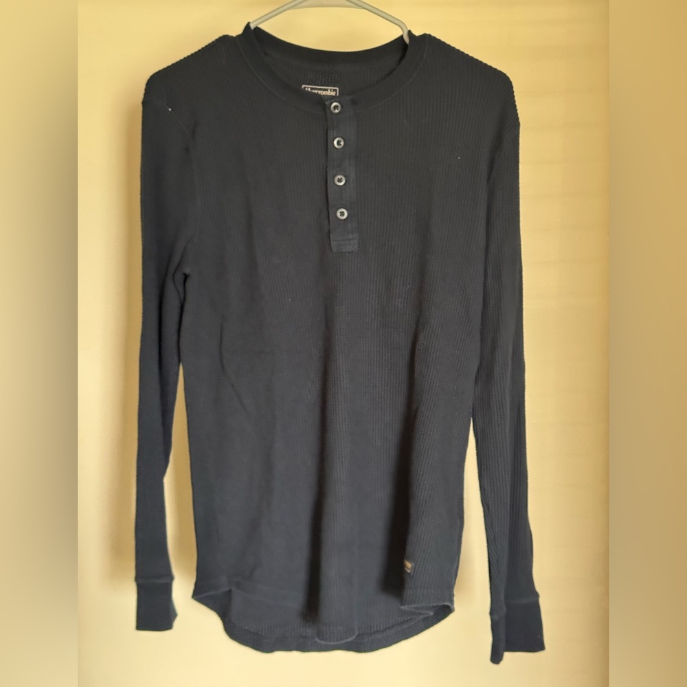 Abercrombie & Fitch Navy Long Sleeve Henley